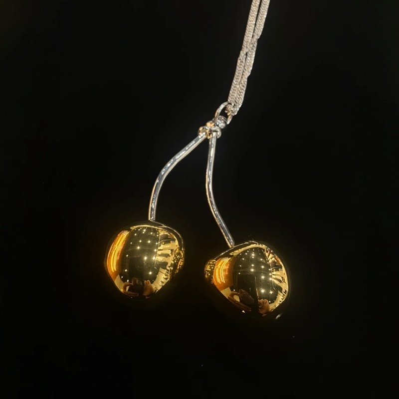 🎁折扣倒數🎁Jil Sander 金銀雙色 Cherry 櫻桃項鍊-5