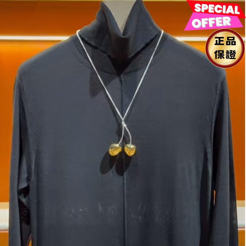 🎁折扣倒數🎁Jil Sander 金銀雙色 Cherry 櫻桃項鍊-0