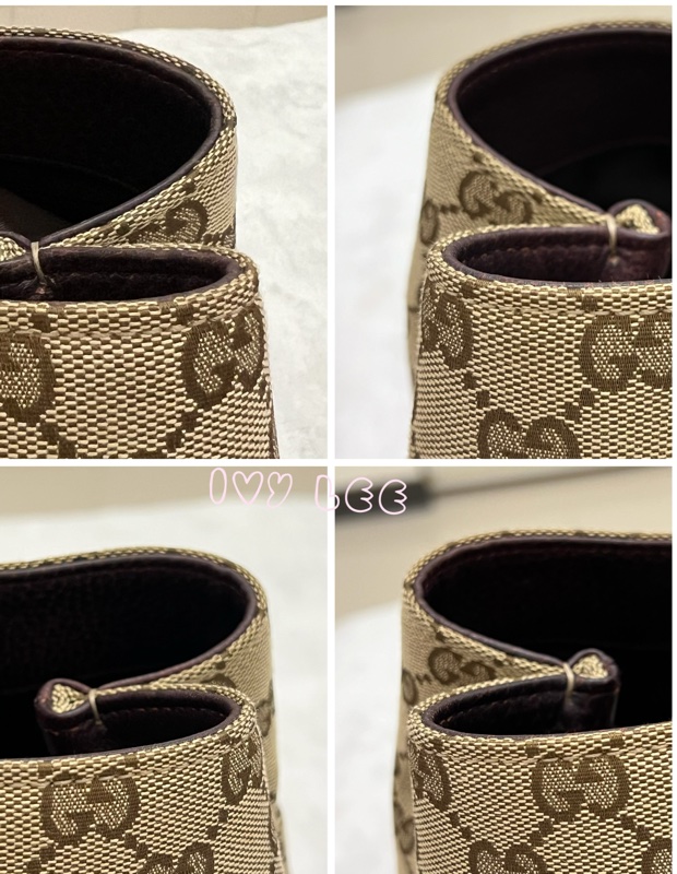 Gucci 竹節裝飾 帆布皮革托特包 編織手把 深咖啡酒紅 232947 正品 二手精品-14