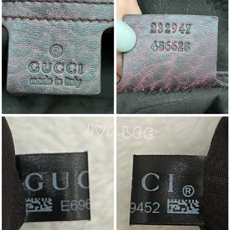 Gucci 竹節裝飾 帆布皮革托特包 編織手把 深咖啡酒紅 232947 正品 二手精品-23