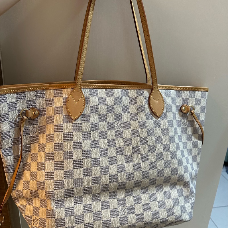 LV neverfull 白色棋盤-0