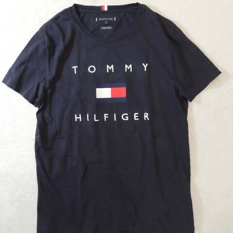 TOMMY HILFIGER  胸前刺繡標誌圓領短袖 T 卹黑色男款 M 碼狀況極佳