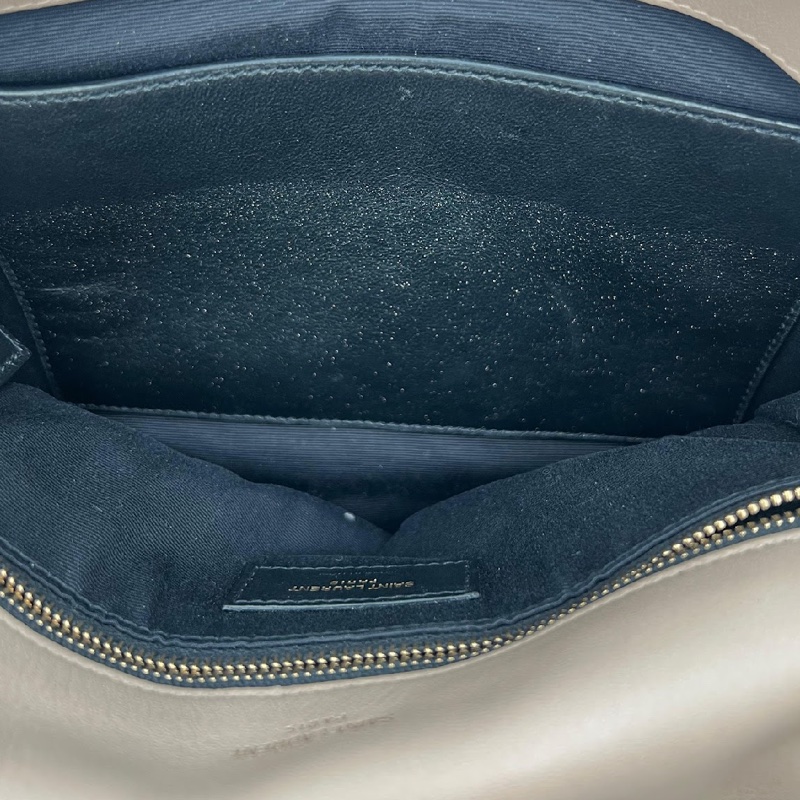 YSL新款奶茶色全皮V紋中號niki鏈條包-9