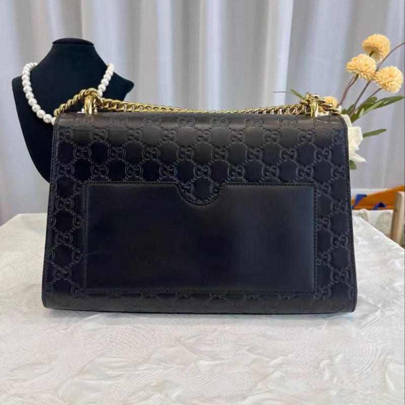 Gucci padlock月光寶盒 大號 黑色壓紋鏈條包 99新 配件塵袋-7