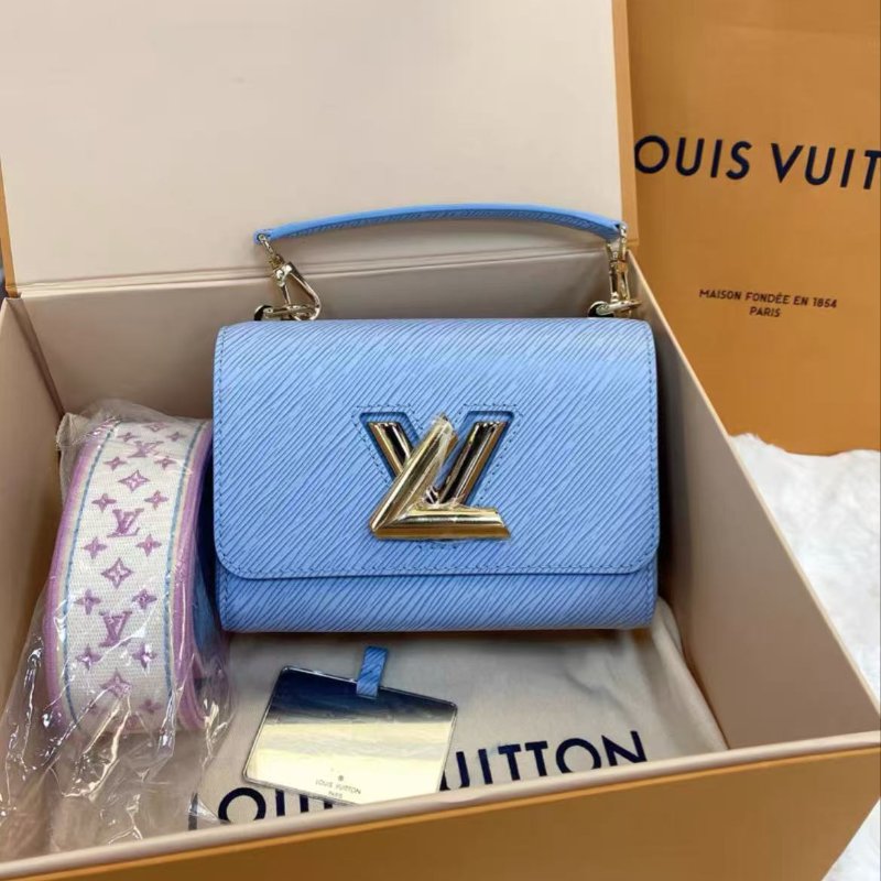 LV baby水藍色水波紋twist 小號19x15x9cm 全新配件塵袋盒子-1