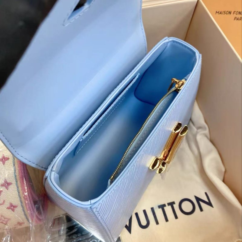 LV baby水藍色水波紋twist 小號19x15x9cm 全新配件塵袋盒子-3