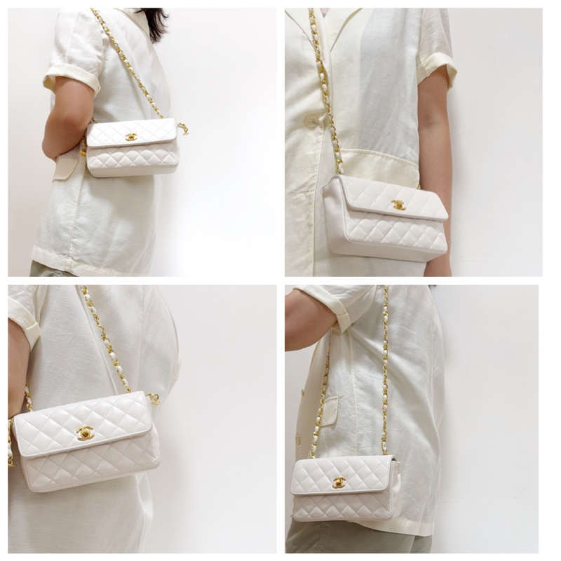 Vintage Chanel classic 19 cm flap bag 中古香奈兒豆豆迷你肩背包-31