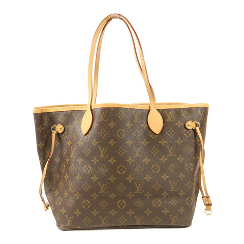 LOUIS VUITTON Monogram Neverfull MM金扣手挽袋