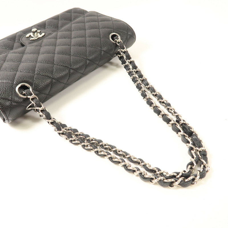 CHANEL 牛皮皮革Classic 25銀扣鏈帶肩背袋-8
