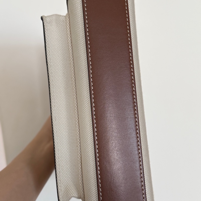 【售】Burberry Pocket Bag(棕框帆布款|附背帶)-9