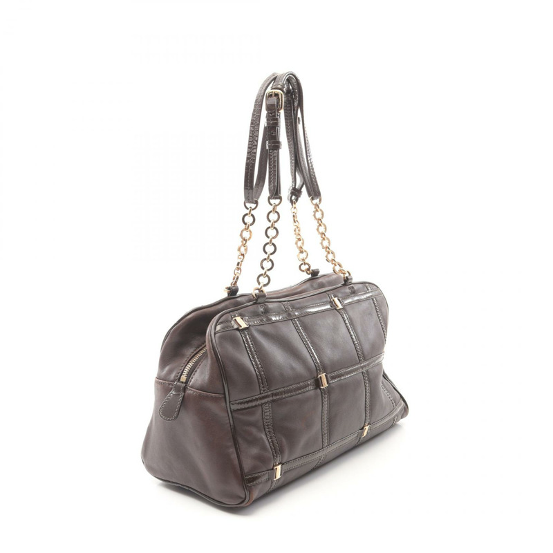 Salvatore Ferragamo Vara 肩背包 21 C800 漆皮 棕色 二手 GHW-1