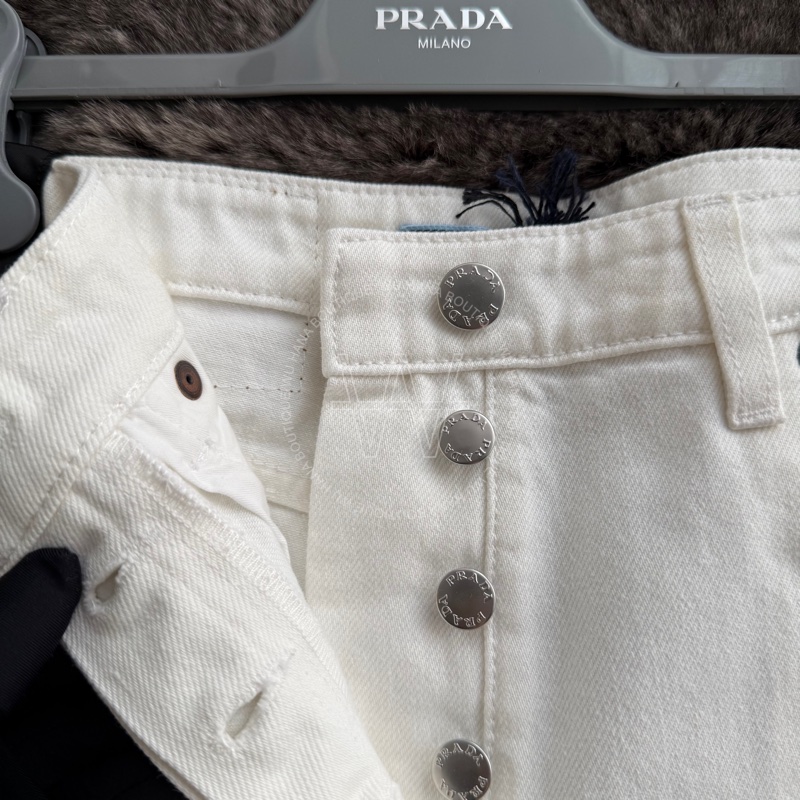 🖤Prada白色九分牛仔褲/Prada白色牛仔褲/Prada牛仔褲（白/九分/GFP497)🖤無花果精品-5