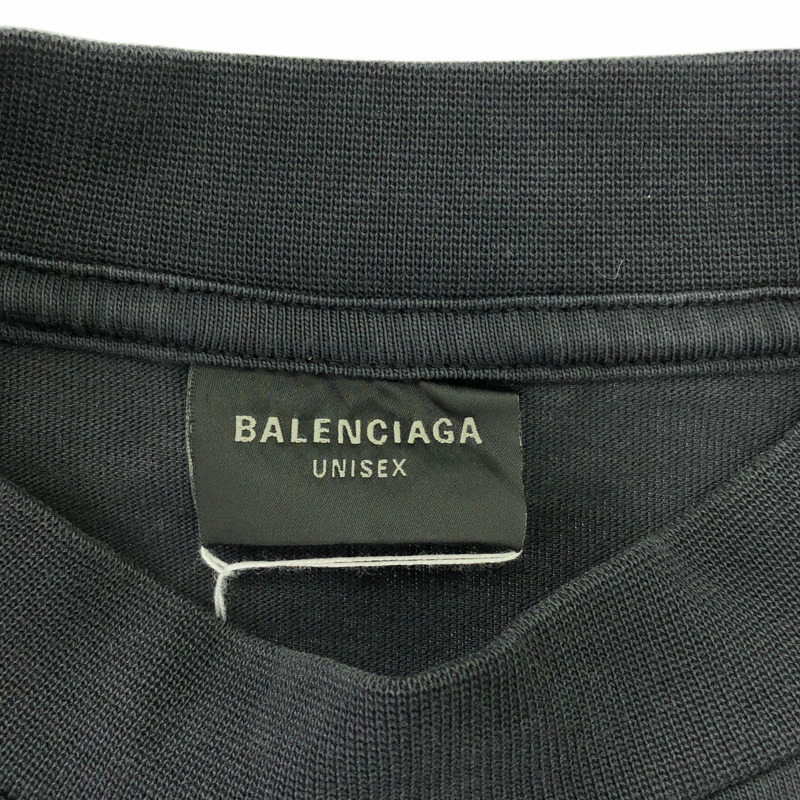 BALENCIAGA T卹 長袖T卹 棉質 黑色 二手 男女通用-4