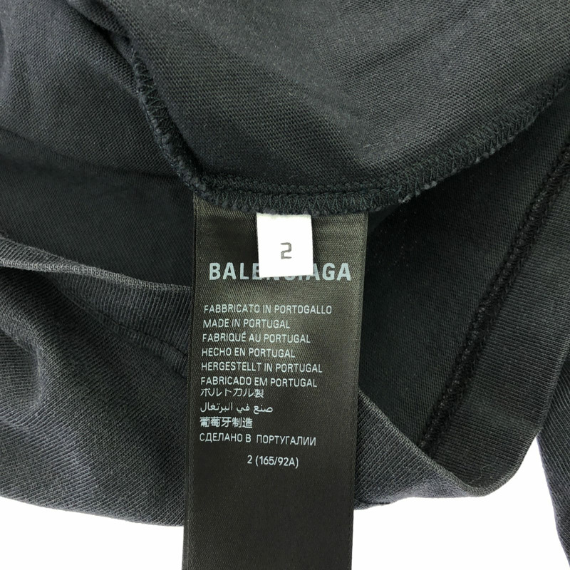 BALENCIAGA T卹 長袖T卹 棉質 黑色 二手 男女通用-5