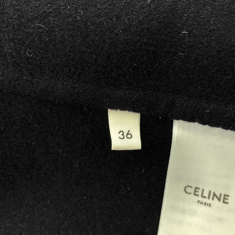 CELINE 羊絨大衣配腰帶 其他大衣 羊絨 海軍藍 二手 女款-5