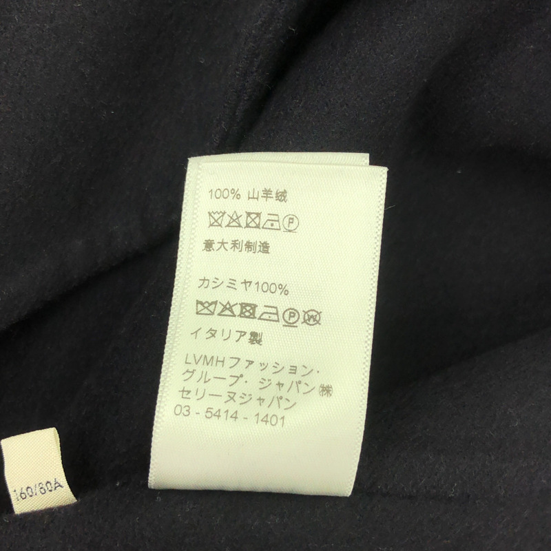 CELINE 羊絨大衣配腰帶 其他大衣 羊絨 海軍藍 二手 女款-6