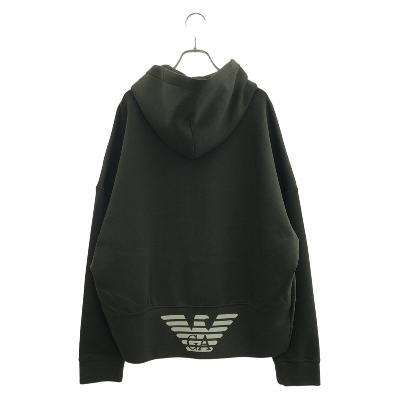 Emporio Armani 拉鍊連帽衫 棉質連帽衫 綠色 二手 男士-1