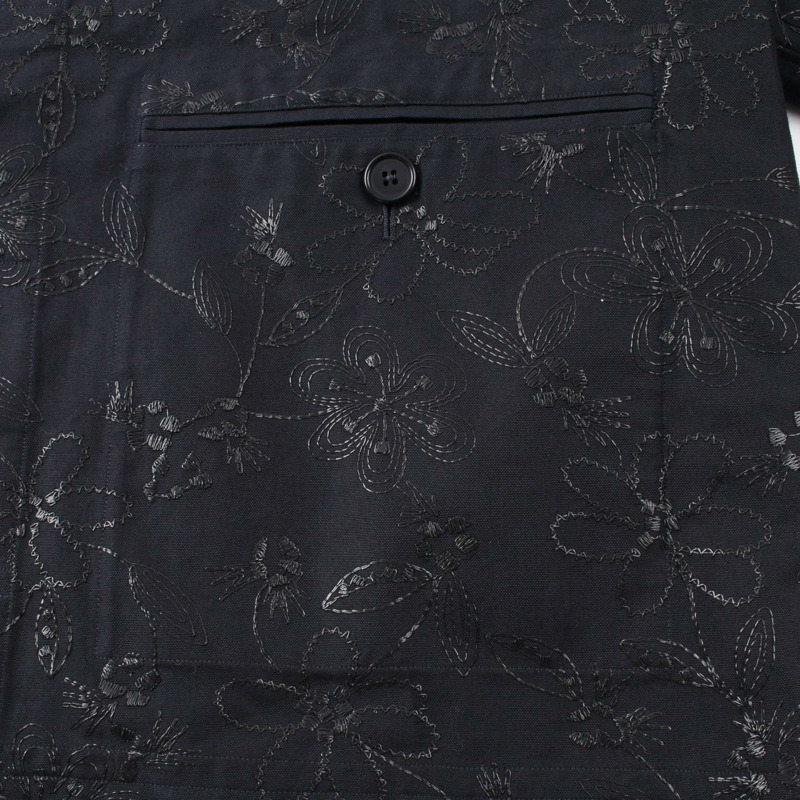 HERMES 短袖外套襯衫 Oxford Fleur Technique #58 棉質海軍藍 二手-4