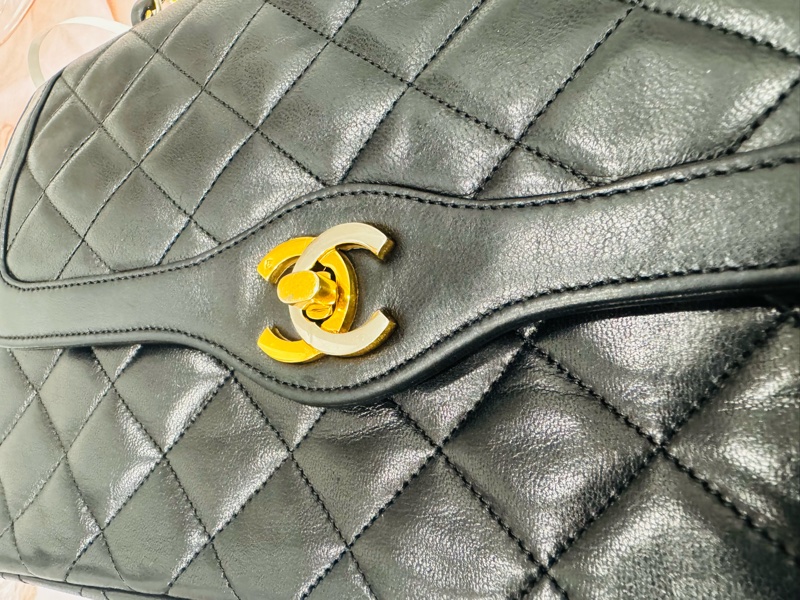 Chanel 香奈兒 老香 Vintage 巴黎限定鴛鴦釦CF金鍊包-2