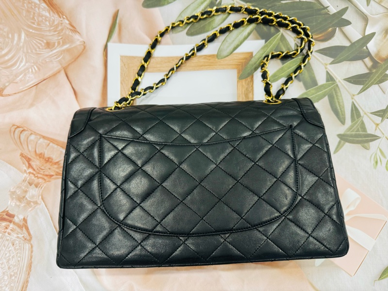 Chanel 香奈兒 老香 Vintage 巴黎限定鴛鴦釦CF金鍊包-14