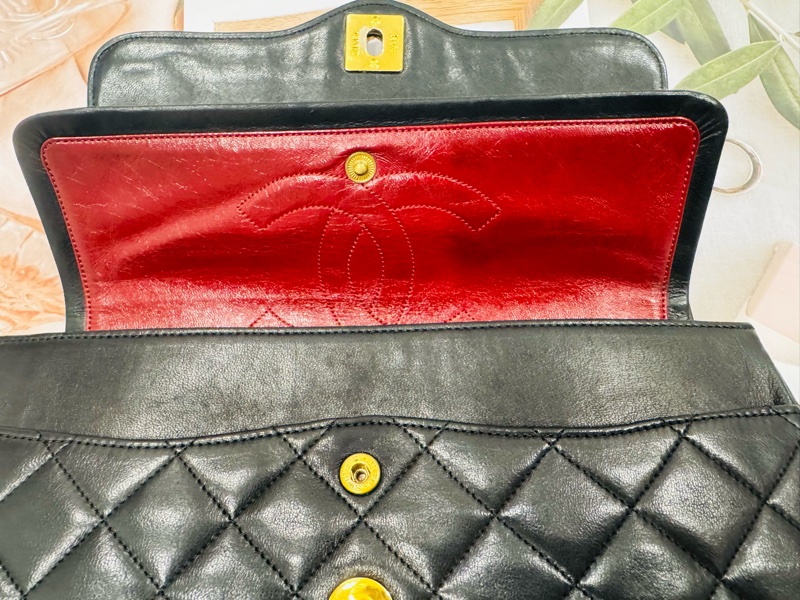 Chanel 香奈兒 老香 Vintage 巴黎限定鴛鴦釦CF金鍊包-20