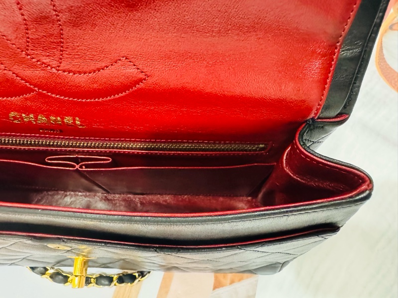 Chanel 香奈兒 老香 Vintage 巴黎限定鴛鴦釦CF金鍊包-28