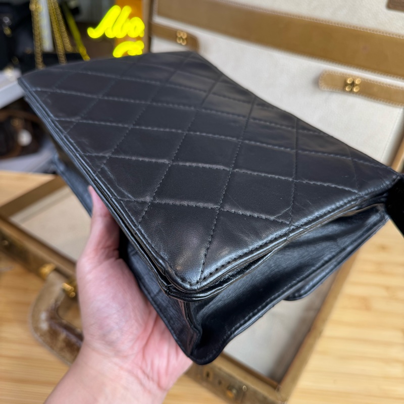 CHANEL vintage方形黑銀2.55釦多層鏈包/特別版🖤超實用空間-10