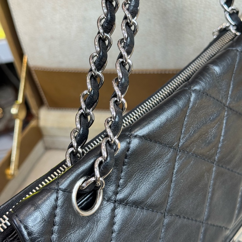 CHANEL vintage方形黑銀2.55釦多層鏈包/特別版🖤超實用空間-18