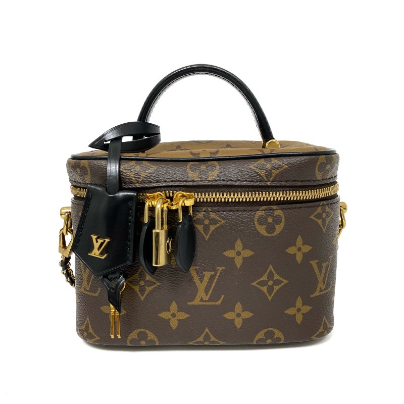 △ Louis Vuitton 路易威登 Vanity Brown Coated Canvas Monogram Chain Vanity Case M45165 啡色塗層帆布經典花紋鏈條化妝袋 M45165 -257008205-1