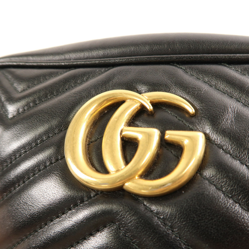 GUCCI 牛皮皮革GG Marmont Small金扣鏈帶肩背袋-10