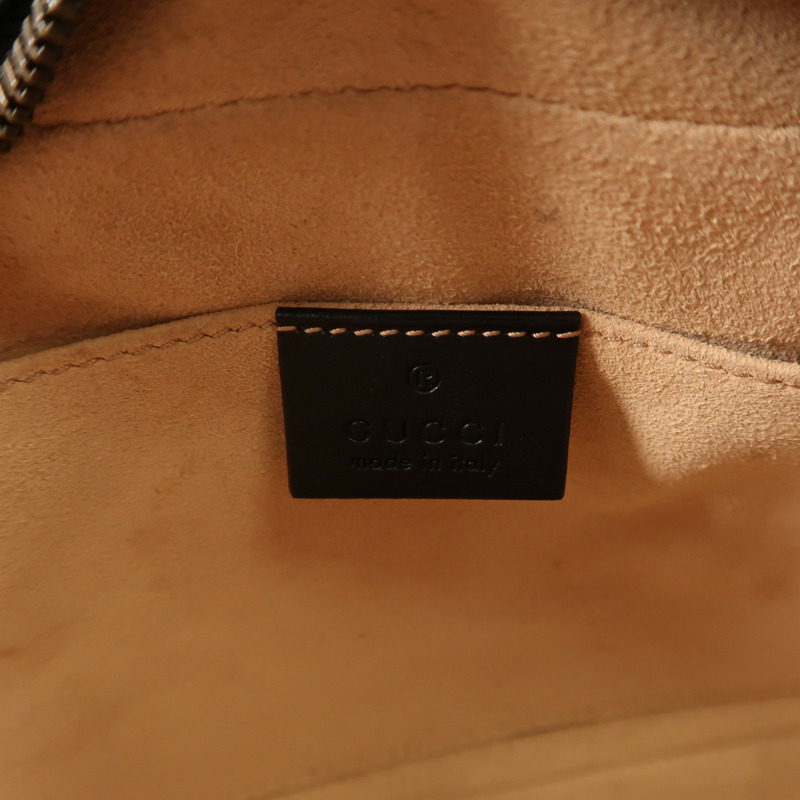 GUCCI 牛皮皮革GG Marmont Small金扣鏈帶肩背袋-12