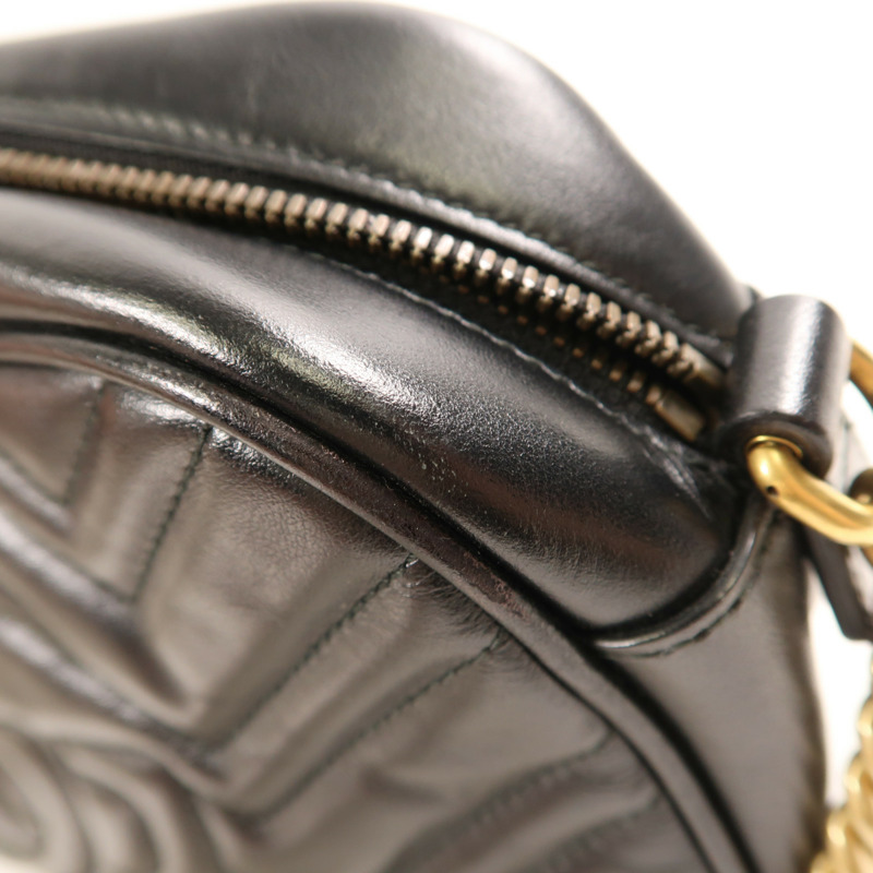 GUCCI 牛皮皮革GG Marmont Small金扣鏈帶肩背袋-16
