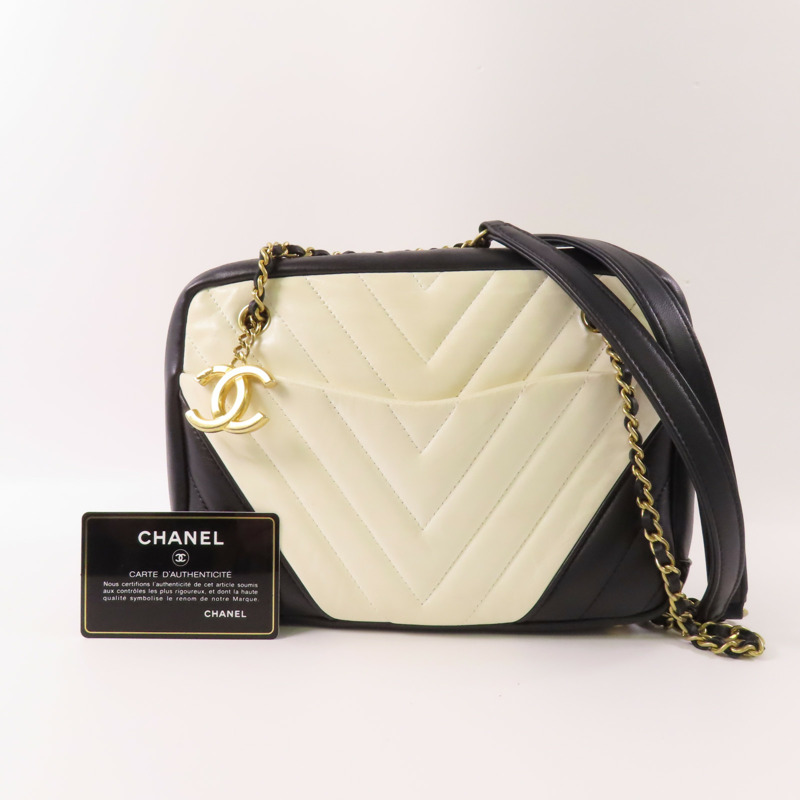 CHANEL 羊皮皮革Chain Shoulder鏈帶肩背袋-9