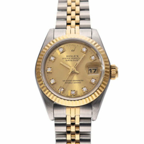 勞力士 Datejust 69173G 98系列（1987年左右製造）香檳色/鑽石女錶自動