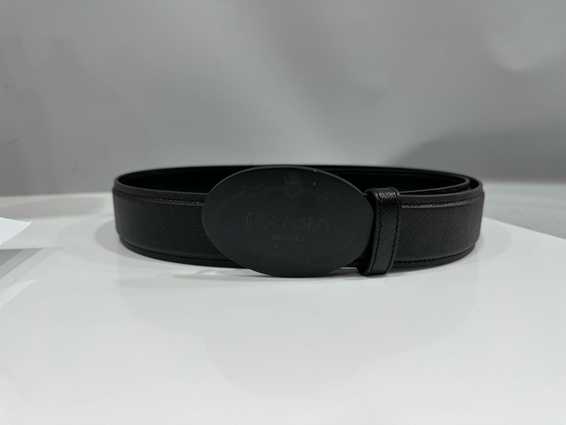 Prada 2CM198 黑色防刮牛皮皮帶 85cm-0