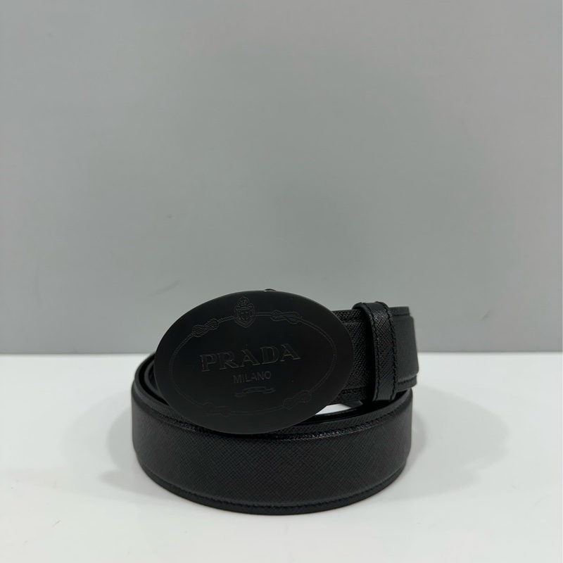Prada 2CM198 黑色防刮牛皮皮帶 85cm-1