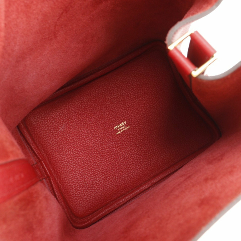愛馬仕 HERMES Picotin Lock 18 PM 手提包 x Taurillon Maurice 2018 紅色 / C 皮帶扣 Loc18K 女款-5