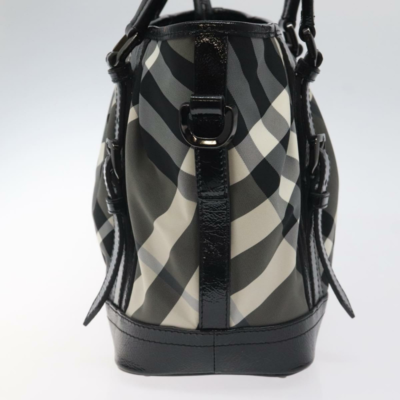 【日本直送】BURBERRY Nova 格紋手提包 尼龍 黑色 正品 am8192-2