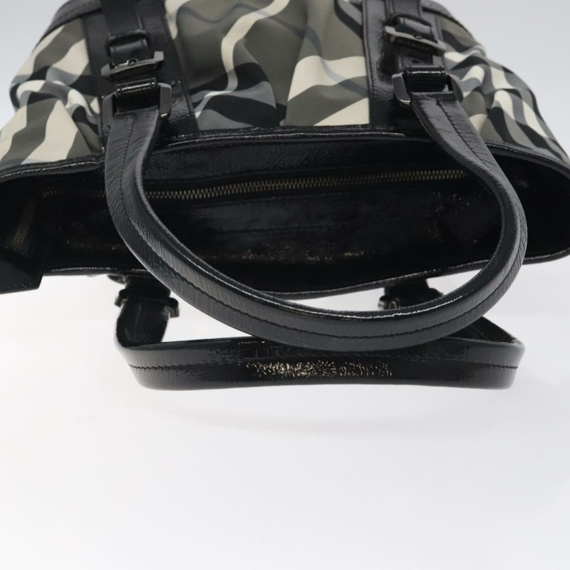 【日本直送】BURBERRY Nova 格紋手提包 尼龍 黑色 正品 am8192-6