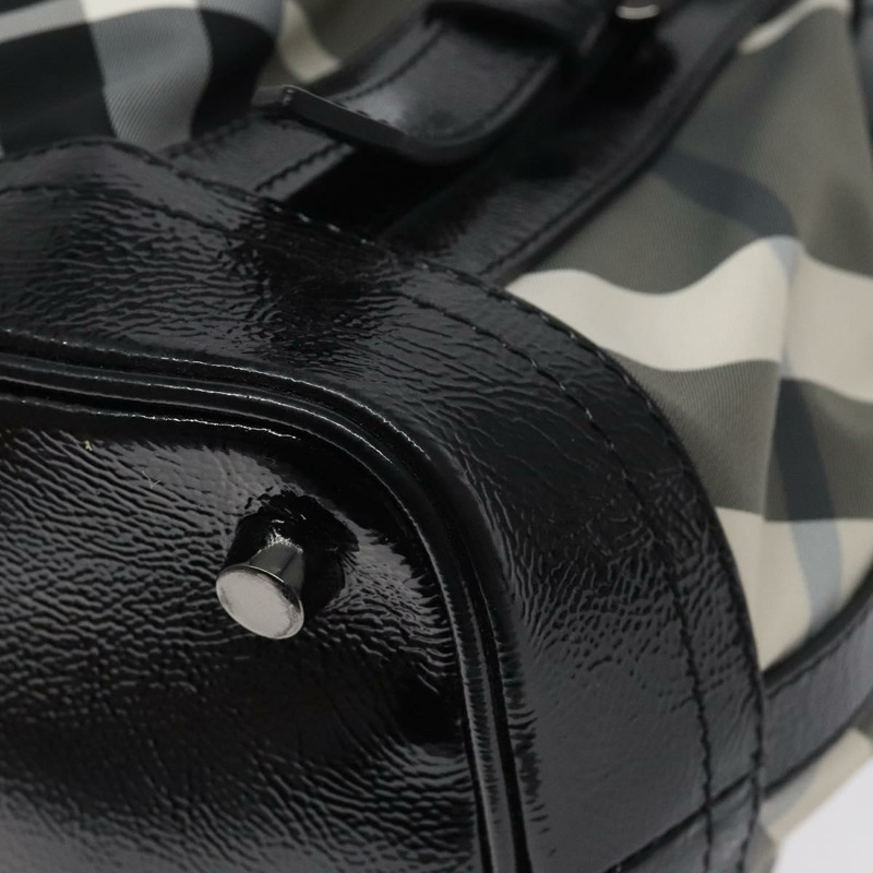 【日本直送】BURBERRY Nova 格紋手提包 尼龍 黑色 正品 am8192-14