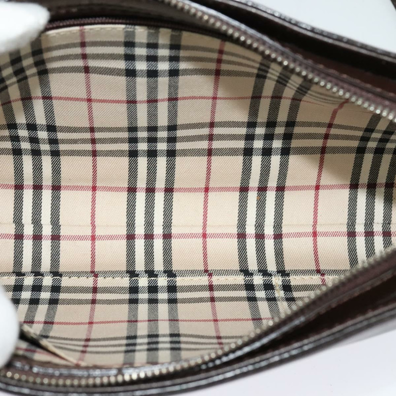 【日本直送】BURBERRY 單肩包 皮革 棕色 銀色 正品 am8212-10