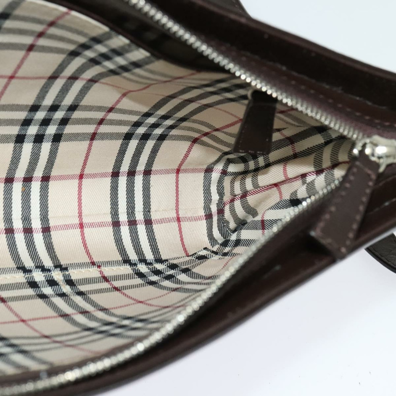 【日本直送】BURBERRY 單肩包 皮革 棕色 銀色 正品 am8212-16