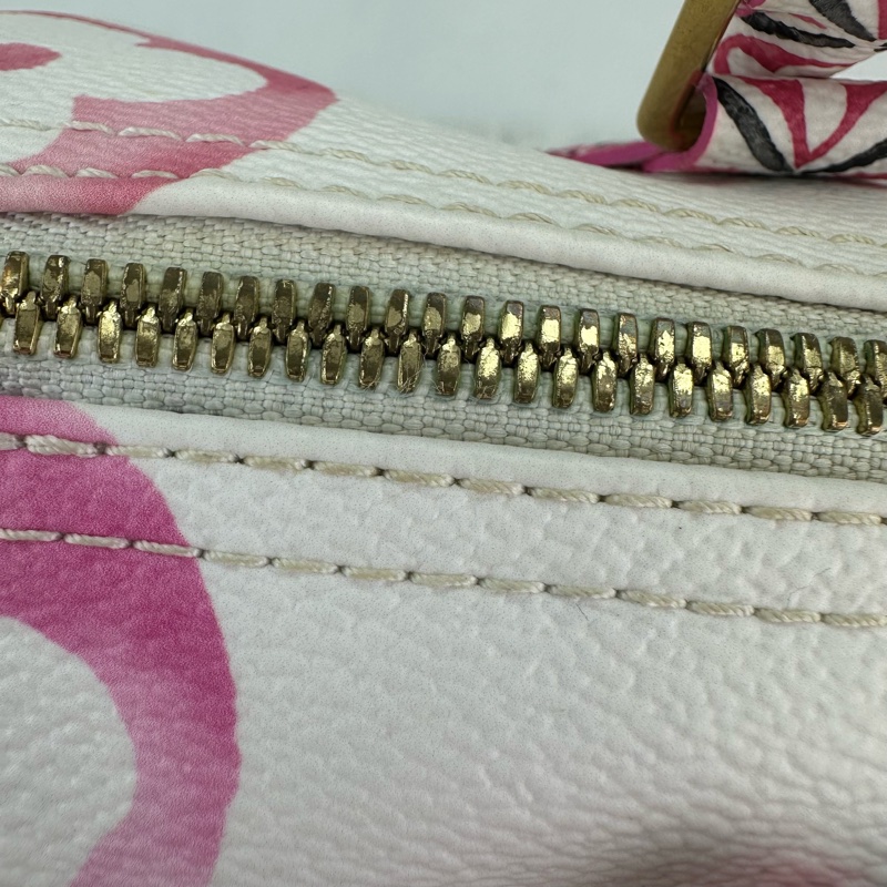 LV 夏日限定白粉色水彩Speedy 25 晶片款 手提斜肩包-10