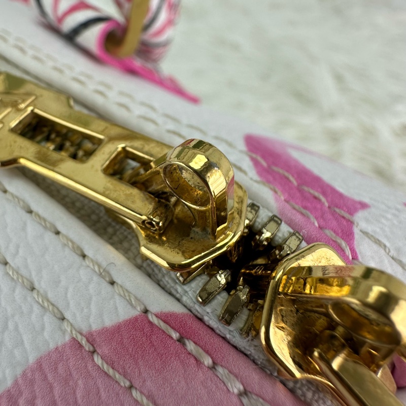 LV 夏日限定白粉色水彩Speedy 25 晶片款 手提斜肩包-12