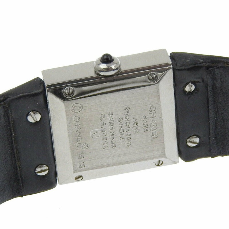 香奈兒 Matelasse 手錶 H0116 不鏽鋼 x 壓花皮革石英模擬顯示黑色錶盤女款-6