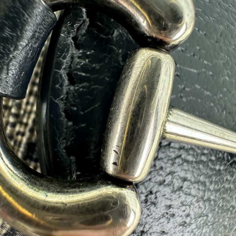 GUCCI Horsebit 1955 海軍藍手機包 斜肩包-7