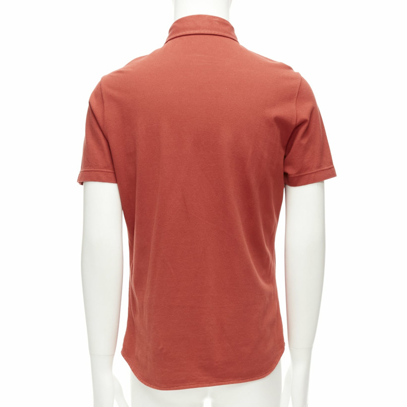 LORO PIANA 100% cotton brick red 3 buttons collared polo shirt S-4