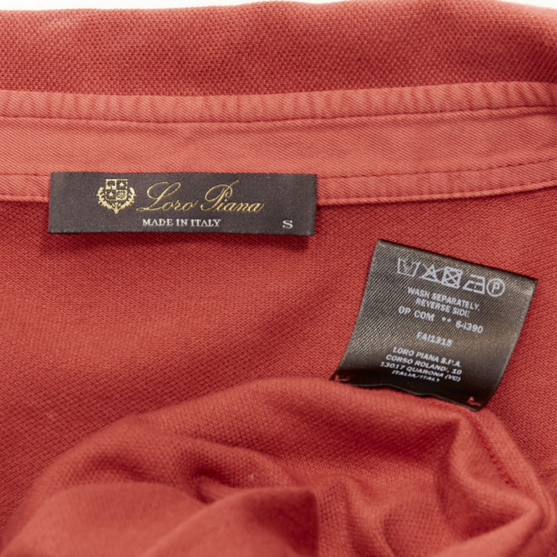 LORO PIANA 100% cotton brick red 3 buttons collared polo shirt S-7
