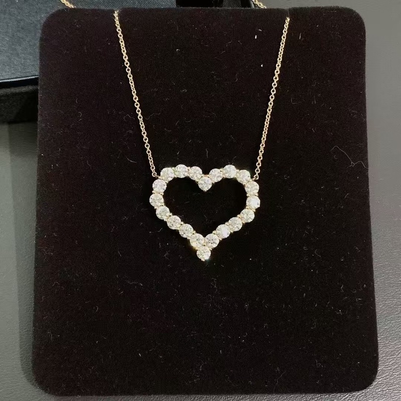 Tiffany蒂芙尼愛心大號黃金鑲鑽項鍊-1