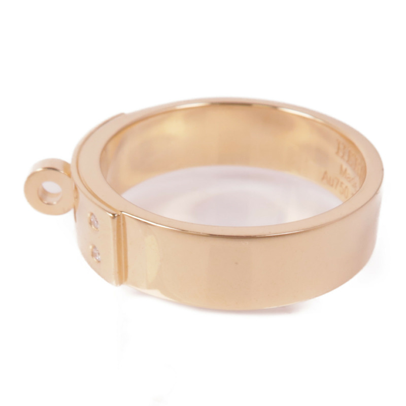 HERMES 18K玫瑰金Kelly Ring鑽石戒指Hermes#50/US#5.25-2